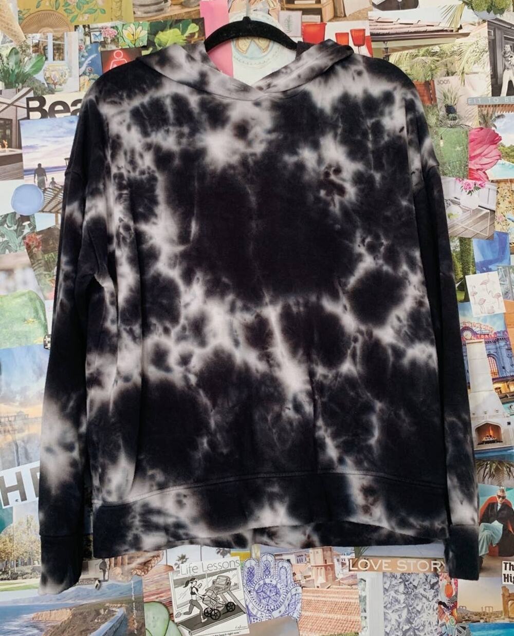 Black Sundry Tie Dye Hoodie Sweatshirt 1/S